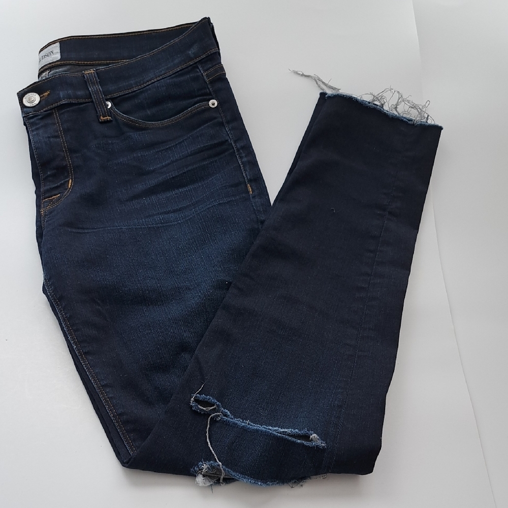 Hudson Jeans Blue Distressed Skinny Fit
